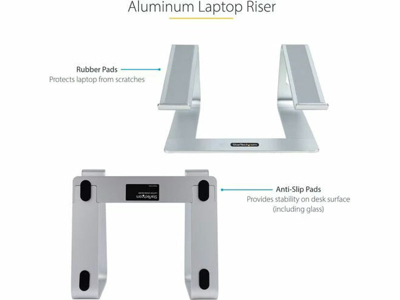 StarTech Laptop Stand for Desk Supports Up to 5kg / 11lb, Silver