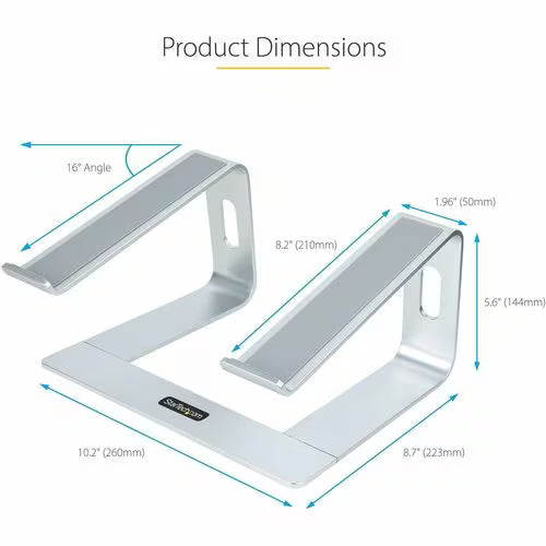 StarTech Laptop Stand for Desk Supports Up to 5kg / 11lb, Silver