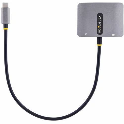 StarTech USB C Video Adapter, USB C to HDMI VGA Multiport Adapter, 3.5mm Audio Output, 4K 60Hz HDR, 100W PD 3.0, USB C Display Adapter