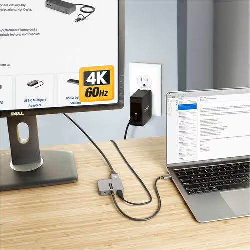 StarTech USB C Video Adapter, USB C to HDMI VGA Multiport Adapter, 3.5mm Audio Output, 4K 60Hz HDR, 100W PD 3.0, USB C Display Adapter