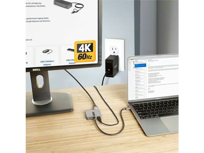 StarTech USB C Video Adapter, USB C to HDMI VGA Multiport Adapter, 3.5mm Audio Output, 4K 60Hz HDR, 100W PD 3.0, USB C Display Adapter