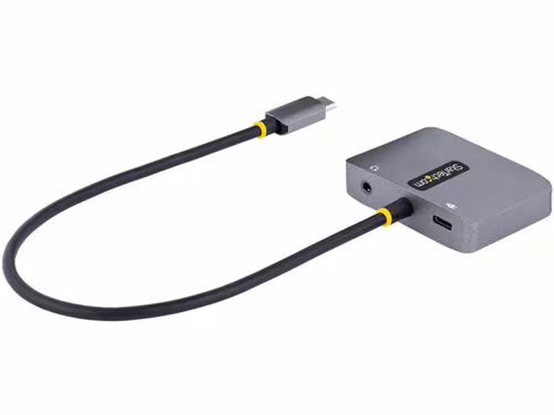 StarTech USB C Video Adapter, USB C to HDMI VGA Multiport Adapter, 3.5mm Audio Output, 4K 60Hz HDR, 100W PD 3.0, USB C Display Adapter
