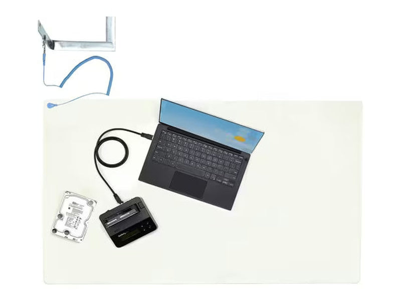 StarTech 23x47in Anti Static Mat, ESD Mat for Electronics Repair on Table or Desk, Flexible Work Pad, Detachable Grounding Wire