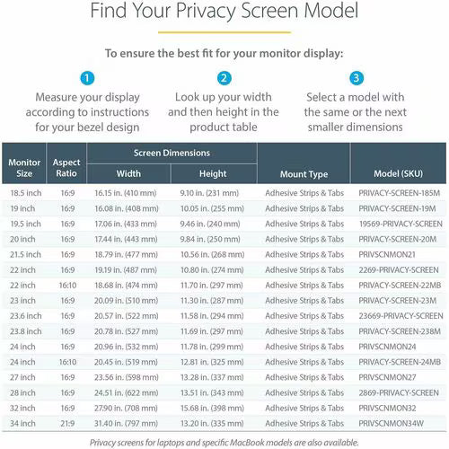 StarTech Monitor Privacy Screen for 24" Display