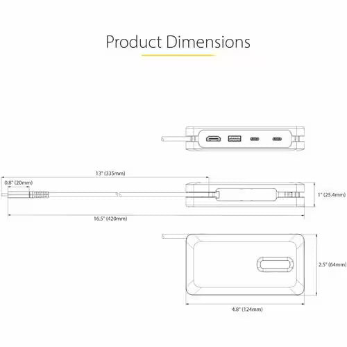StarTech DKT31CH2CPD3 USB 3.2 Gen 2 Type C Docking Station for Notebook, Workstation
