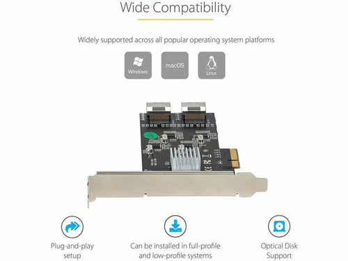 StarTech SATA Controller, Serial ATA/600, PCI Express 2.0 x4, Plug-in Card