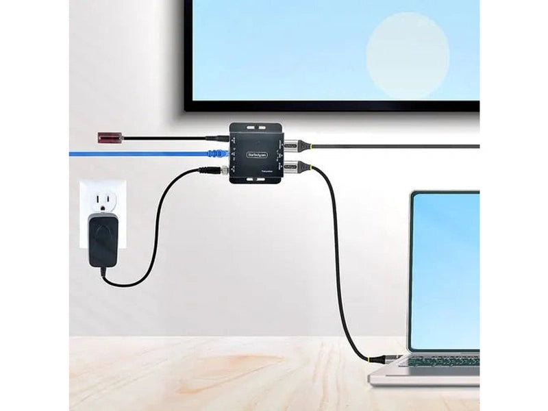StarTech 4K HDMI Extender over CAT6/CAT5 Ethernet Cable, 4K 30Hz or 1080p 60Hz Video Extender, HDMI Transmitter and Receiver Kit