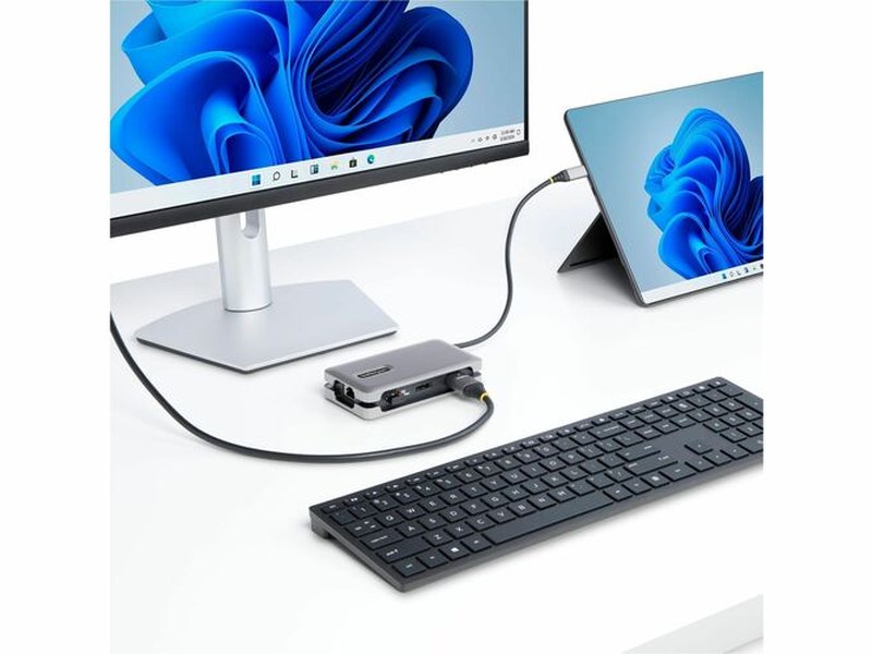 StarTech USB-C Multiport Adapter, 4K 60Hz HDMI/DP, 3-Port USB Hub, 100W PD Pass-Through