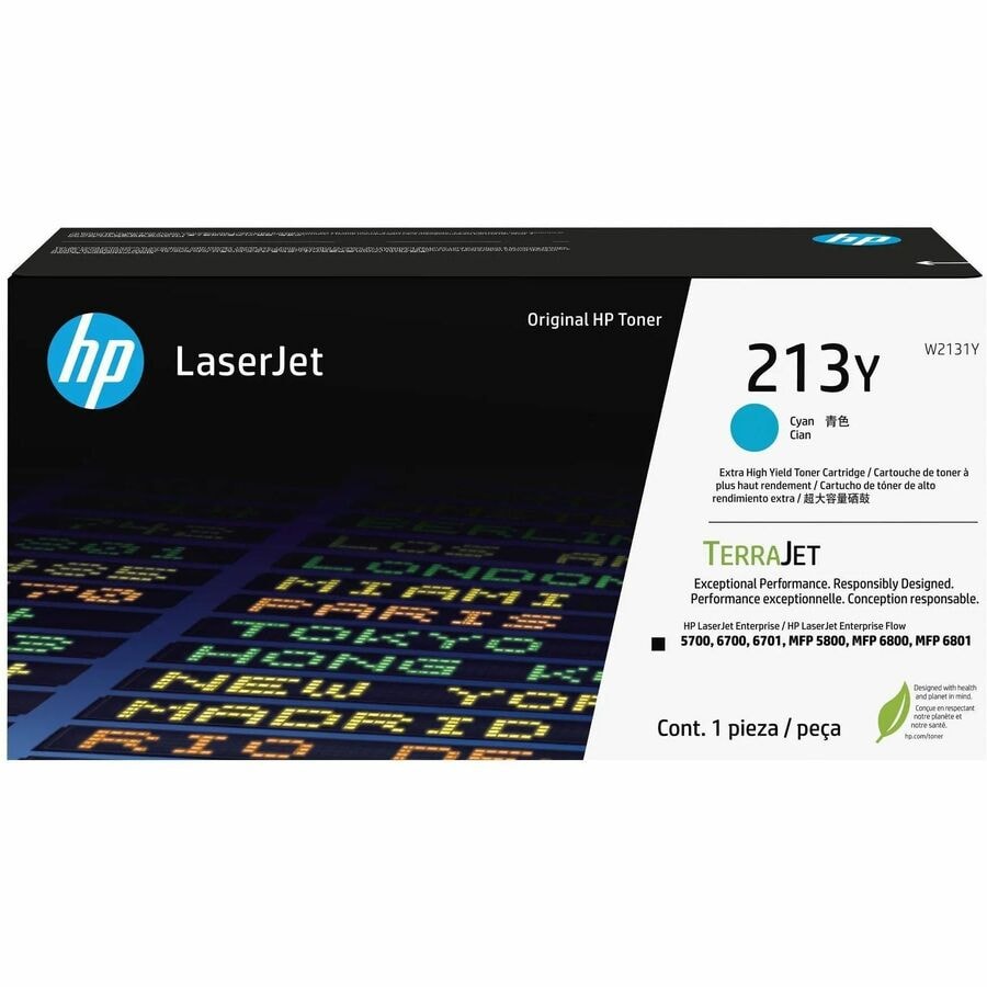 HP 213Y Cyan Extra High Yield Original LaserJet Toner Cartridge W2131Y