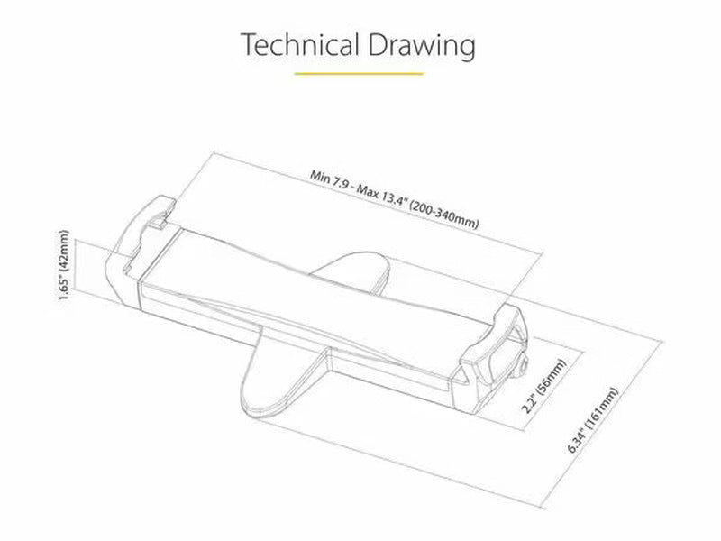 StarTech Mount Adapter for Tablets 7.9 to 12.5in, Up to 2kg /4.4lb, 75x75/100x100, Universal Anti-Theft Tablet VESA Mount Clamp