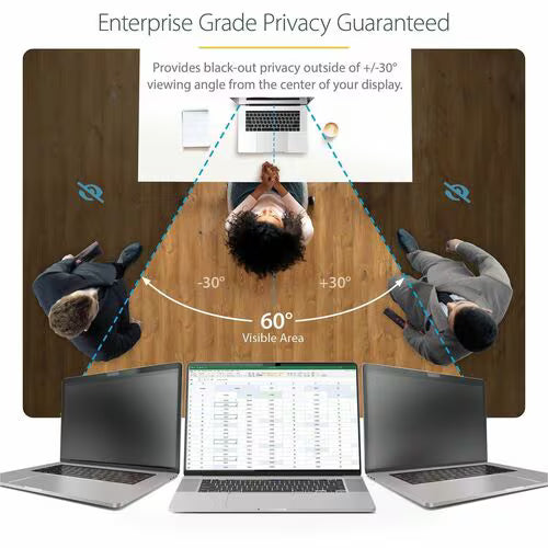 StarTech 14-inch MacBook Pro 21/23 Laptop Privacy Screen, Anti-Glare Privacy Filter w/51% Blue Light Reduction, Matte/Glossy Sides