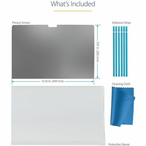 StarTech 14-inch MacBook Pro 21/23 Laptop Privacy Screen, Anti-Glare Privacy Filter w/51% Blue Light Reduction, Matte/Glossy Sides