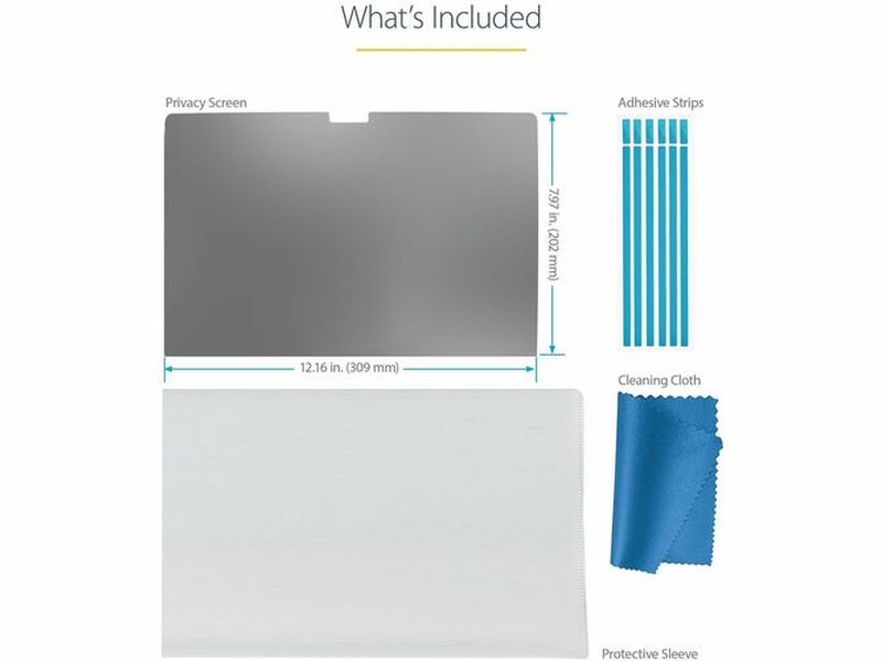 StarTech 14-inch MacBook Pro 21/23 Laptop Privacy Screen, Anti-Glare Privacy Filter w/51% Blue Light Reduction, Matte/Glossy Sides