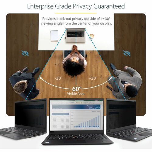 StarTech 17.3-inch 16:9 Laptop Privacy Filter, Anti-Glare Privacy Screen w/51% Blue Light Reduction, +/- 30° View Angle