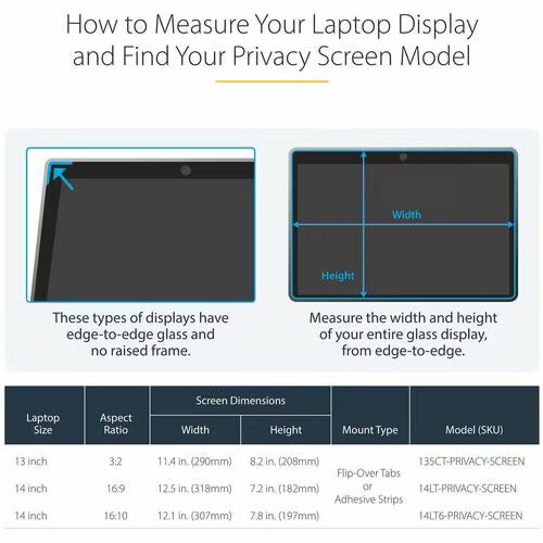 StarTech 13.5-inch 3:2 Flip-Over Privacy Screen with Touch