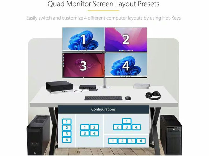 StarTech 4-Port KM Switch with Mouse Switching
