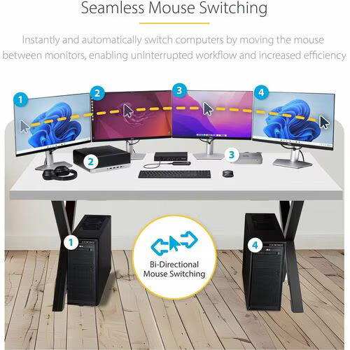 StarTech 4-Port KM Switch with Mouse Switching