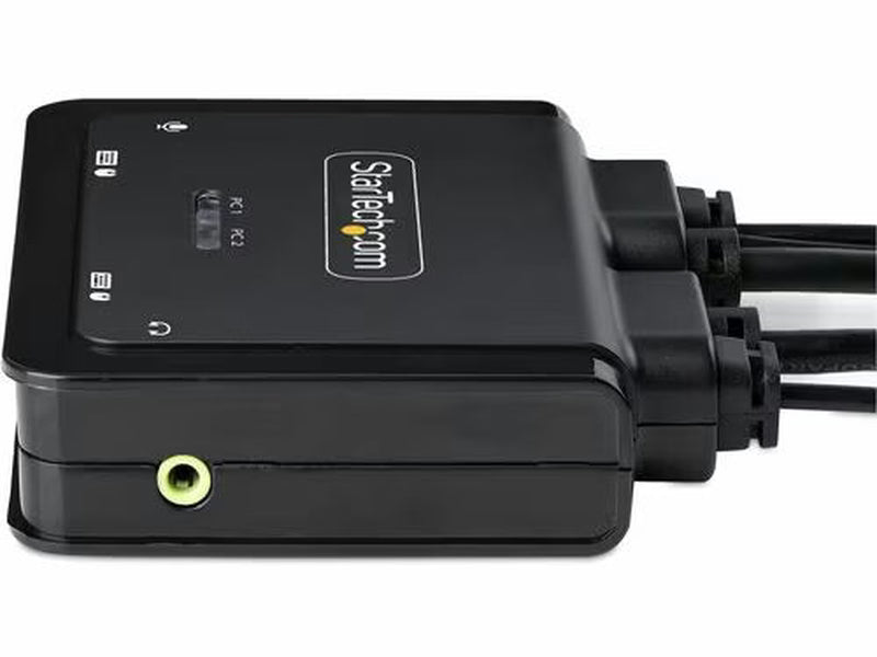 StarTech 2-Port Hybrid USB-C HDMI Cable KVM 4K 60Hz Switch Compact KVM with 6ft/1.8m USB-A/HDMI/Audio & 4ft/1.2m USB-C Integrated Host Cables