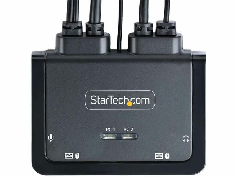 StarTech 2-Port Hybrid USB-C HDMI Cable KVM 4K 60Hz Switch Compact KVM with 6ft/1.8m USB-A/HDMI/Audio & 4ft/1.2m USB-C Integrated Host Cables