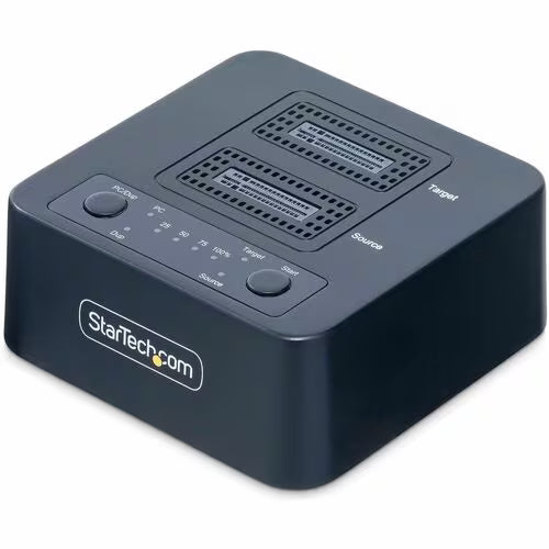 StarTech 1:1 M.2 NVMe Drive Duplicator, Standalone M.2 SSD Cloner/Copier up to 90GBpm, USB 3.2 20Gbps M.2 Dual-Bay Drive Dock