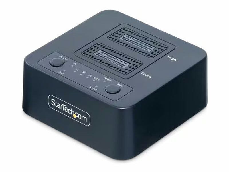StarTech 1:1 M.2 NVMe Drive Duplicator, Standalone M.2 SSD Cloner/Copier up to 90GBpm, USB 3.2 20Gbps M.2 Dual-Bay Drive Dock