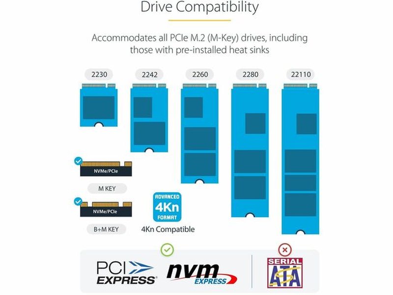 StarTech 1:1 M.2 NVMe Drive Duplicator, Standalone M.2 SSD Cloner/Copier up to 90GBpm, USB 3.2 20Gbps M.2 Dual-Bay Drive Dock