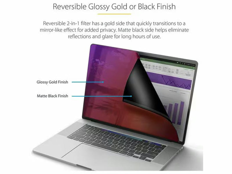 StarTech 16-inch MacBook Pro 21/23 Privacy Screen, Gold Filter w/Enhanced Privacy, Computer Security Filter, +/- 30 Deg. View Angle