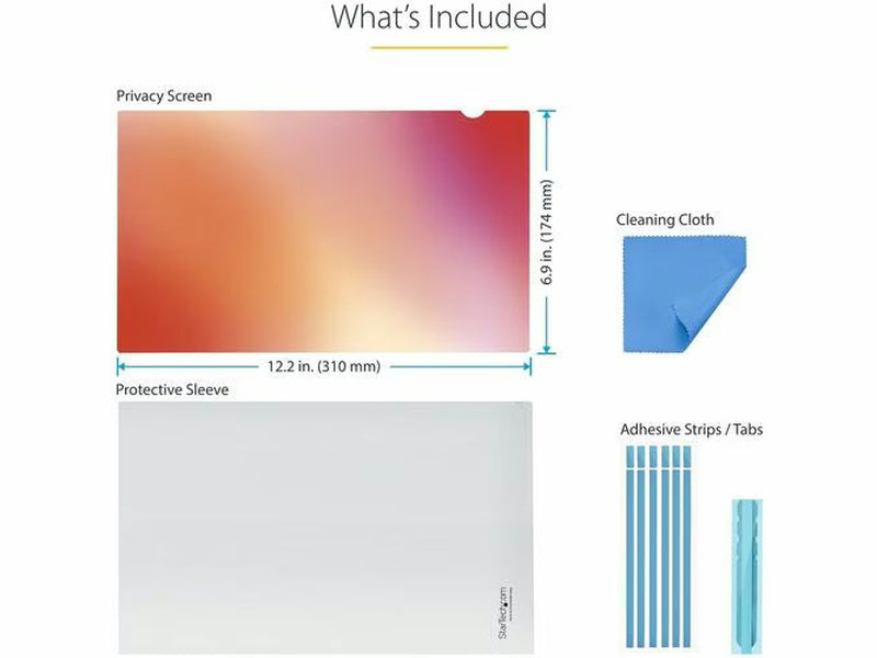 StarTech 14-inch 16:9 Laptop Privacy Screen, Reversible Gold Filter w/Enhanced Privacy, Computer Security Filter