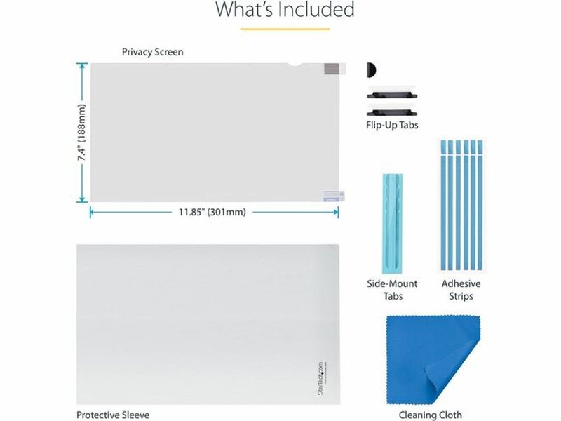StarTech 14-inch 16:10 Flip-Up Privacy Screen with Touch, Anti-Glare Blue Light Filter, Laptop Monitor Screen Protector, +/- 30 Deg. View Angle