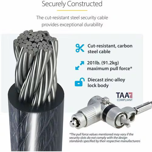 StarTech 25-Pack 3-in-1 Keyed Universal Laptop Cable Lock - 6.6ft (2m)