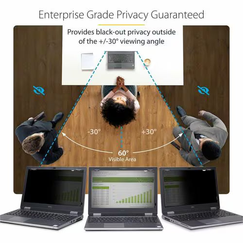StarTech 12.5-inch 16:9 Flip-Up Privacy Screen with Touch, Anti-Glare Blue Light Filter, Laptop Monitor Screen Protector