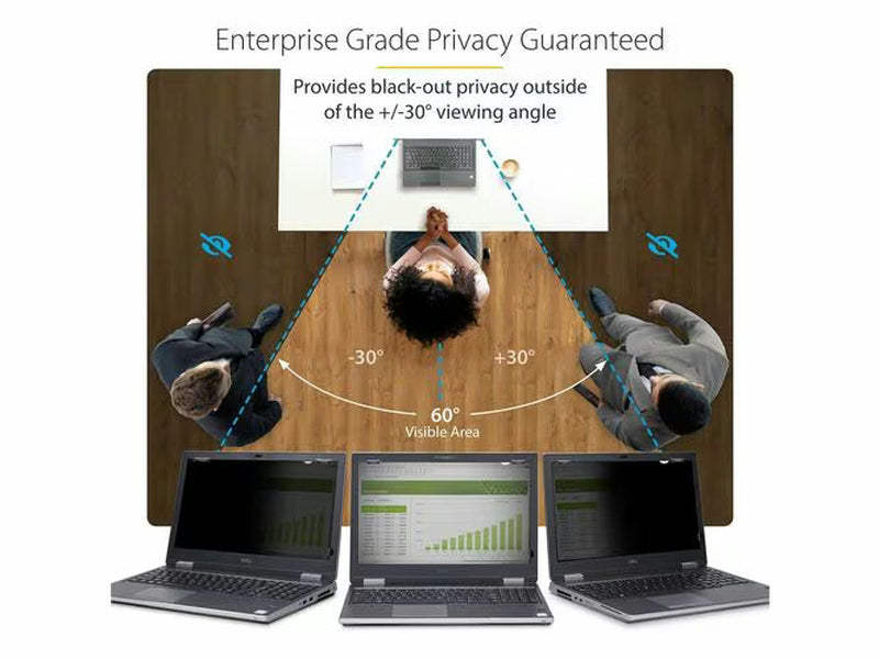 StarTech 12.5-inch 16:9 Flip-Up Privacy Screen with Touch, Anti-Glare Blue Light Filter, Laptop Monitor Screen Protector