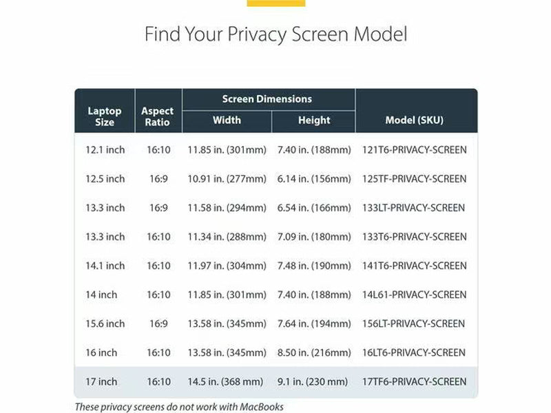 StarTech 17-inch 16:10 Flip-Up Privacy Screen with Touch, Anti-Glare Blue Light Filter, Laptop Monitor Screen Protector