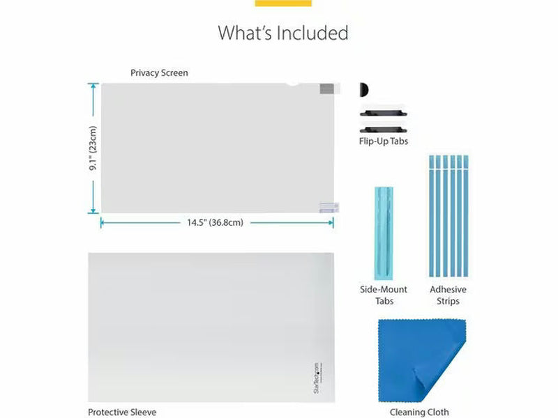 StarTech 17-inch 16:10 Flip-Up Privacy Screen with Touch, Anti-Glare Blue Light Filter, Laptop Monitor Screen Protector
