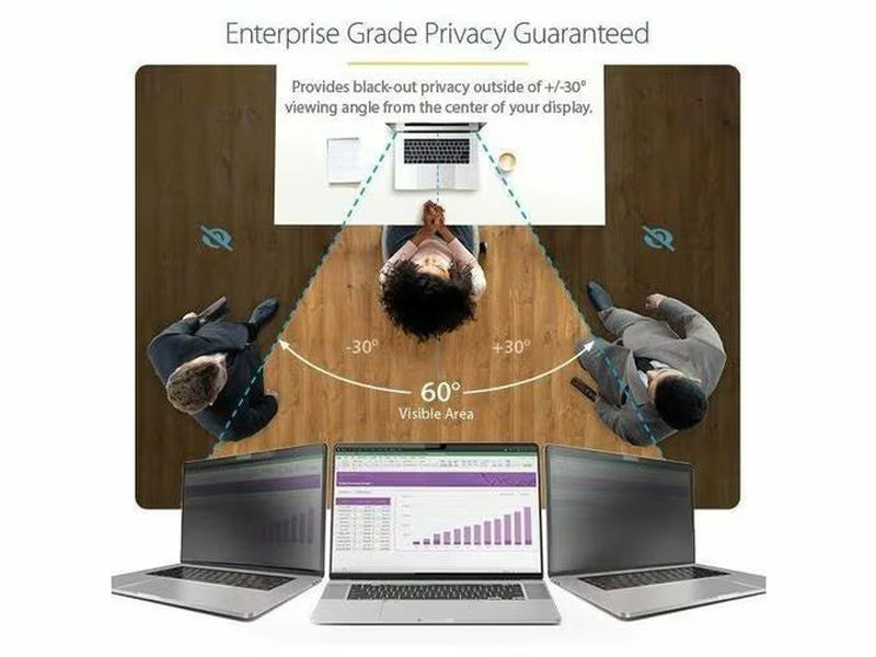 StarTech 13.3-inch Flip-Over Laptop Privacy Screen for MacBook Pro, Anti-Glare and Blue Light Reduction Privacy Filter, Screen Protector with +/- 30 Deg. View Angle
