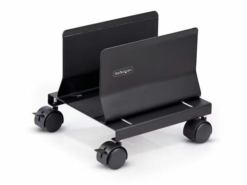 StarTech Computer Tower Cart, Rolling Mobile CPU Caddy on Wheels/Casters, Max Load 46.3lb/21kg, Adjustable PC Case Mount, Desktop Floor Stand, Steel Dolly