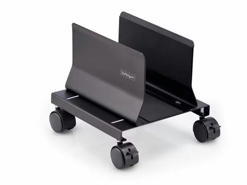 StarTech Computer Tower Cart, Rolling Mobile CPU Caddy on Wheels/Casters, Max Load 46.3lb/21kg, Adjustable PC Case Mount, Desktop Floor Stand, Steel Dolly