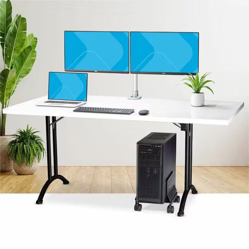StarTech Computer Tower Cart, Rolling Mobile CPU Caddy on Wheels/Casters, Max Load 46.3lb/21kg, Adjustable PC Case Mount, Desktop Floor Stand, Steel Dolly