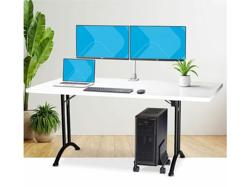 StarTech Computer Tower Cart, Rolling Mobile CPU Caddy on Wheels/Casters, Max Load 46.3lb/21kg, Adjustable PC Case Mount, Desktop Floor Stand, Steel Dolly