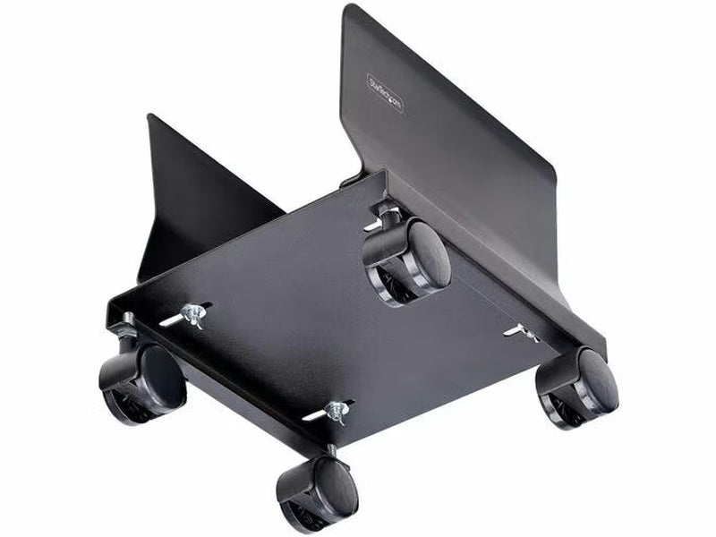 StarTech Computer Tower Cart, Rolling Mobile CPU Caddy on Wheels/Casters, Max Load 46.3lb/21kg, Adjustable PC Case Mount, Desktop Floor Stand, Steel Dolly