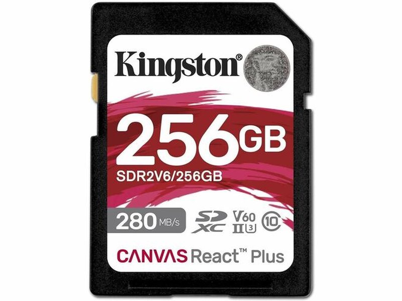 Kingston Canvas React Plus V60 SDXC 256GB Memory Card