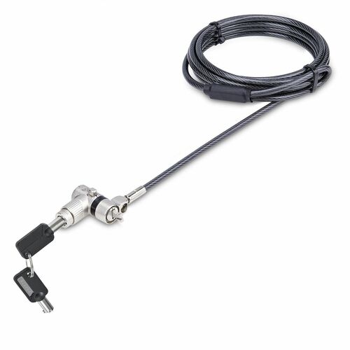 StarTech 3-in-1 Universal Laptop Lock 6.6ft 2m , Master Keyed Locking Cable, Computer Security, Compatible w/Noble Wedge&reg;/Nano/K-Slot, Anti-Theft Cut-Resistant Cable