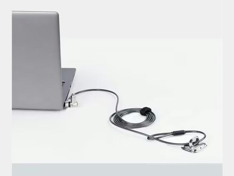 StarTech 3-in-1 Universal Laptop Lock 6.6ft 2m , Master Keyed Locking Cable, Computer Security, Compatible w/Noble Wedge&reg;/Nano/K-Slot, Anti-Theft Cut-Resistant Cable