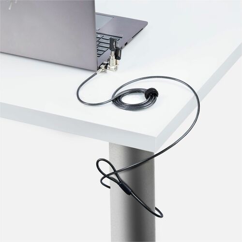 StarTech 3-in-1 Universal Laptop Lock 6.6ft 2m , Master Keyed Locking Cable, Computer Security, Compatible w/Noble Wedge&reg;/Nano/K-Slot, Anti-Theft Cut-Resistant Cable
