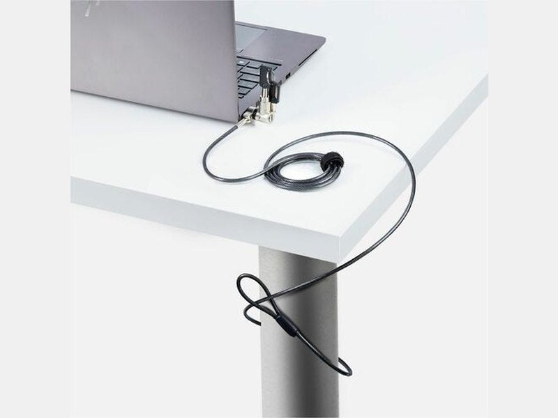 StarTech 3-in-1 Universal Laptop Lock 6.6ft 2m , Master Keyed Locking Cable, Computer Security, Compatible w/Noble Wedge&reg;/Nano/K-Slot, Anti-Theft Cut-Resistant Cable