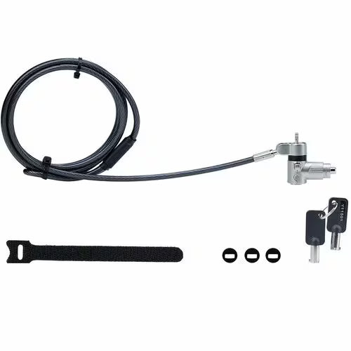StarTech 3-in-1 Universal Laptop Lock 6.6ft 2m , Master Keyed Locking Cable, Computer Security, Compatible w/Noble Wedge&reg;/Nano/K-Slot, Anti-Theft Cut-Resistant Cable