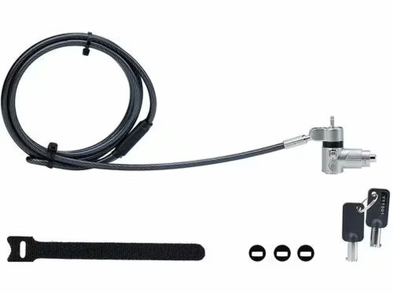 StarTech 3-in-1 Universal Laptop Lock 6.6ft 2m , Master Keyed Locking Cable, Computer Security, Compatible w/Noble Wedge&reg;/Nano/K-Slot, Anti-Theft Cut-Resistant Cable
