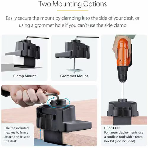 StarTech Triple Monitor Desk Mount For Up To Three 27in Screens