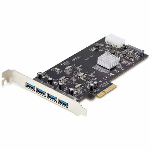 StarTech 4-Port USB PCIe Card, USB 3.2 5Gbps, PCI Express Expansion Card with 4x Independent USB Controllers, 4x USB-A Ports, Windows/macOS/Linux