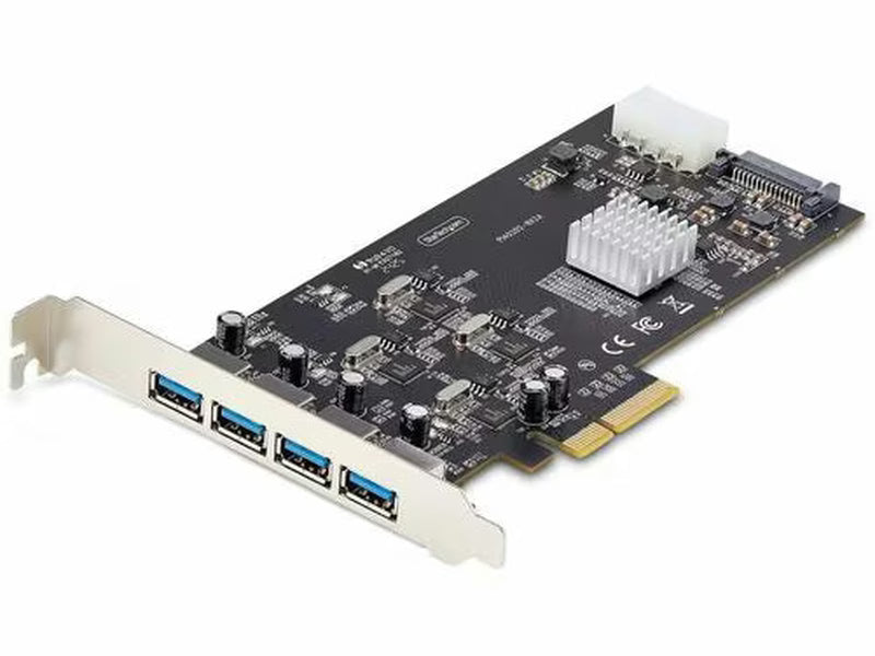 StarTech 4-Port USB PCIe Card, USB 3.2 5Gbps, PCI Express Expansion Card with 4x Independent USB Controllers, 4x USB-A Ports, Windows/macOS/Linux